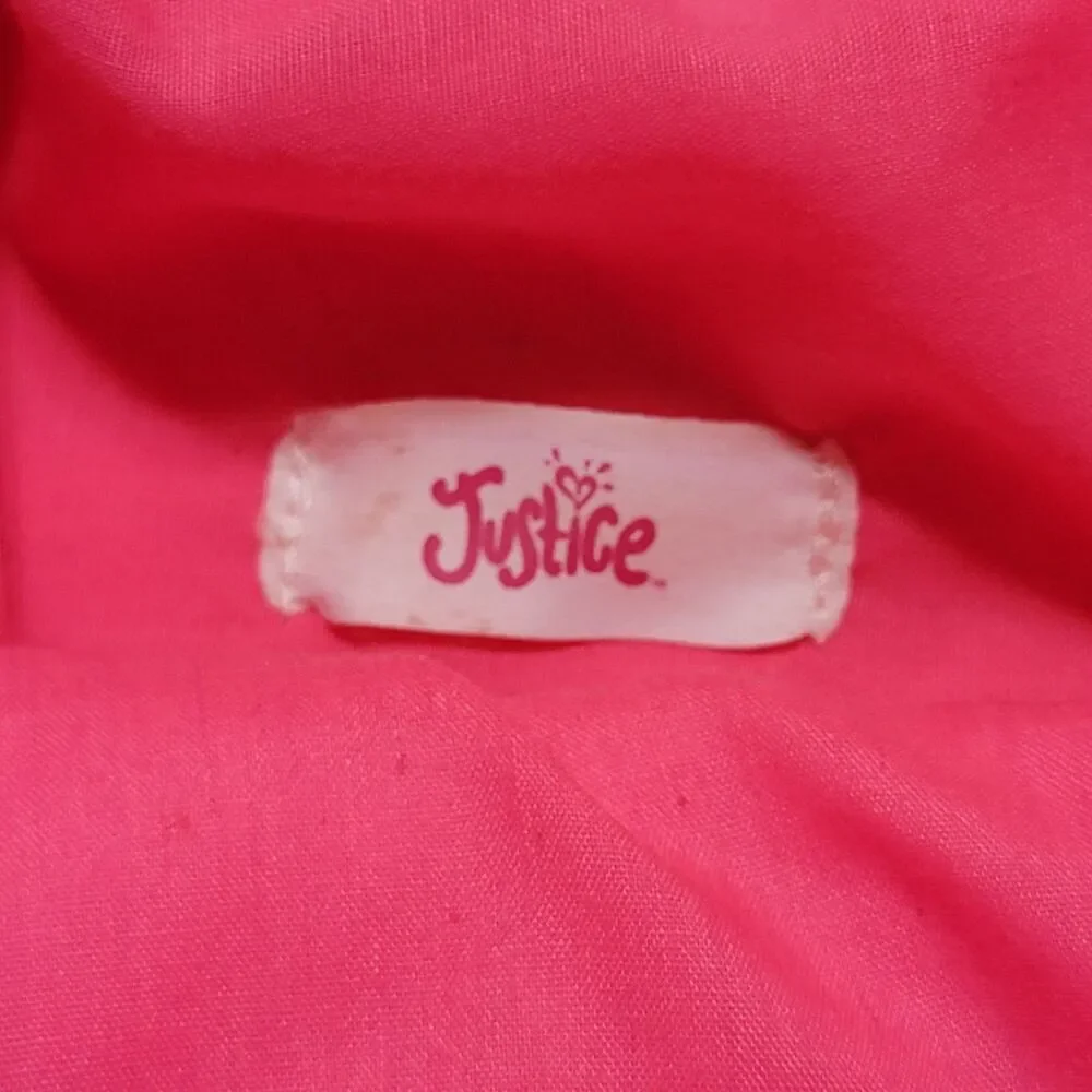 Justice Neon Pink Sherpa Tote / Bag